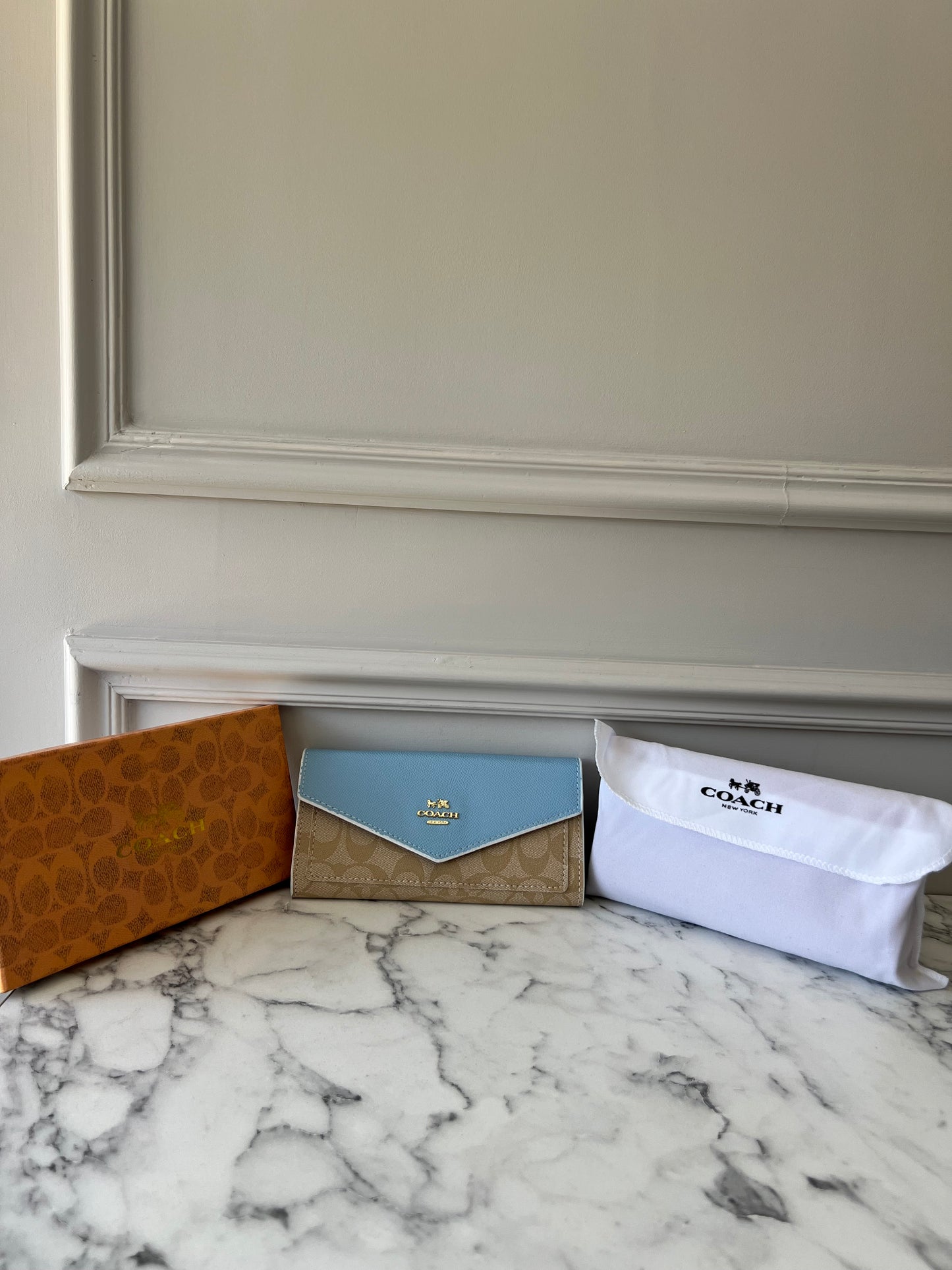 PORTE FEUILLE COACH FEMMES BLEU