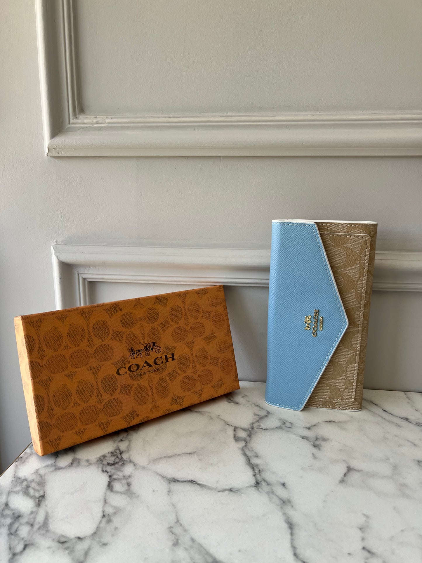 PORTE FEUILLE COACH FEMMES BLEU